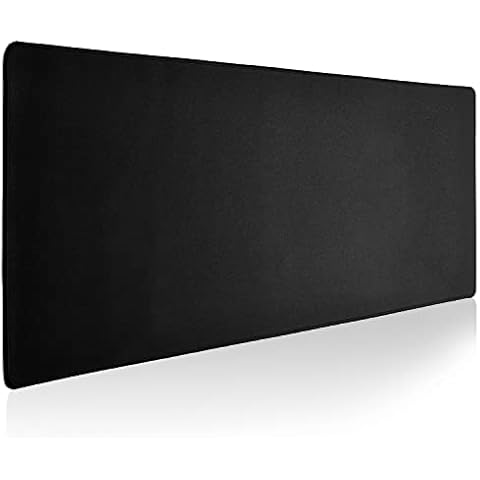 Reniteco Large Gaming Mouse Pad with Durable Stitched Edges, Non-Slip Rubber Base, Big Computer Keyboard Mouse Mat Desk Pad for Home Office Gaming Work, 31.5"x11.8"x0.12", Black Cover