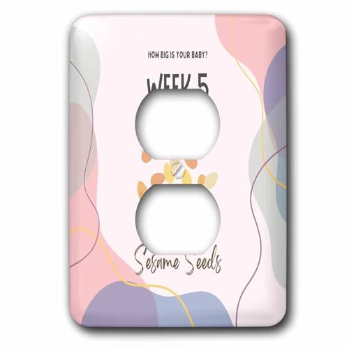 3dRose Image of Sesame Seeds how big is your baby week 5 - Light Switch Covers (lsp-388457-6)