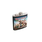 Licencia de Iron Maiden Unbekannt Iron Maiden – Petaca, Acero, Negro, 9 x 2.5 x 11 cm