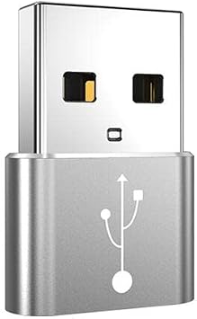 BoxWave Adapter Compatible with ELLIPAL Titan Mini - USB-A to C PortChanger (5-Pack), Type-C OTG Convert Charging Data Adapter - Metallic Silver
