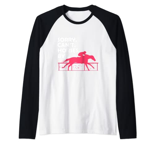 Cute Horse Racing Race Derby Women Girls Pride Fun Camiseta Manga Raglan