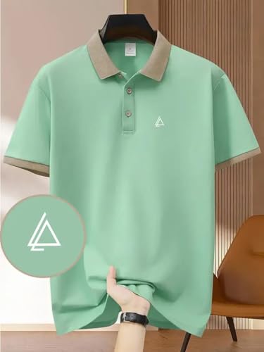 Image of TAGAS Mens Polo T-Shirt || Men's Color Block Polo Tshirt | Short Sleeve Casual Pullover with Collar |Casual Wear for Men | Mens Regular FIT T-Shirts