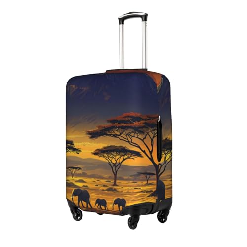 Stretch Luggage Cover for Travel, African Savanna Sunset Print Luggage Case Cover, Easy Find Suitcase Protector2