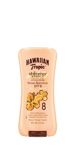 Hawaiian Tropic Shimmer Effect Sunscreen Lotion SPF 8, 6 Fluid Ounce