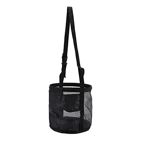 HERSENT Horse Feed Bag, Horse Feed Bag for Grain, Heavy Duty PVC Mesh Bag, Feed Rite Bag,Grazing Muzzle for Horses, Compact with Adjustable Strap, Durable Snap and Elastic Straps (Medium) Cover