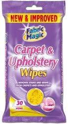 Fabric Magic Carpet & Upholstery Wipes Pack 30
