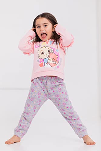 CoComelon JJ Baby Girls Pullover Fleece Sweatshirt and Pants Set Infant to Toddler2