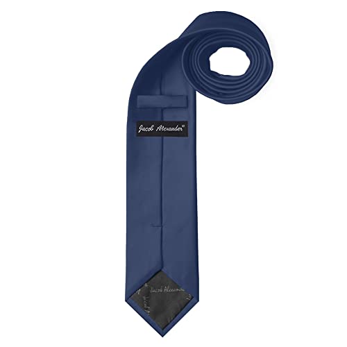 Image of Jacob Alexander Solid Color Mens Tie - Soft-lined Necktie - Timeless Formal Look for Weddings and Business - (Regular Size)
