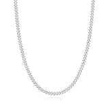 Esrael Silberkette Herren 3mm Silber Kette Herren Kubanische Halskette Edelstahl Kette für Männer Junge Halsketten Schmuck Geschenke für Männer 22 Zoll