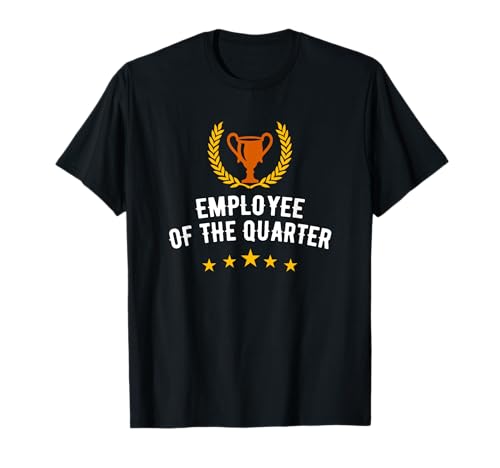 Employee of the Quarter Awards and Gifts T-Shirt, Unisex-Adults, Black, Small, Short Sleeve, Classic Fit, Crew Neck