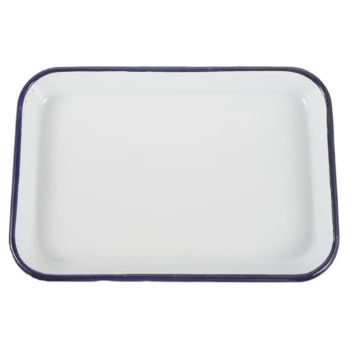 Plaque de cuisson émaillée blanche plateau de service antiadhésif rectangulaire