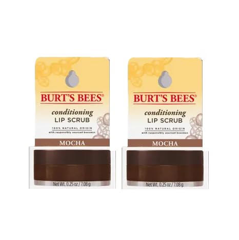 Burt’s Bees Conditioning Coffee Grounds Lip Scrub Natural Origin, 0.25 oz/7.08g - 2 Jars