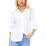 Mliyasan Women's Striped Shirts Casual Loose Long Sleeve Collared Button Down Blouses (Medium,...