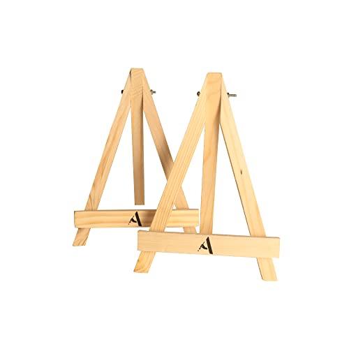 Image of Wooden Mini Easel Stand 10 inch for Painting & Display Purposes Small Handmade 10 Inch Canvas Stand for Painting, Presentations and Display Purposes (10 inch Set of 2)