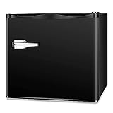 LHRIVER Mini Freezer Compact Upright Freezer, 1.2Cu.ft Small Freezer with Handle, Removable Shelves, Adjustable Thermostat, Low Noise Mini Freezers for Bedroom, Apartment, Home, Office, Black