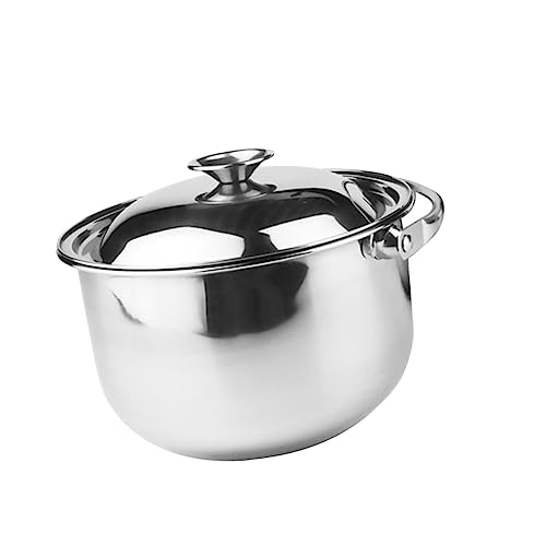 Small Pot Stainless Steel Stock Pot With Lid Multipurpose Soup Pot Stewing Pot ( 19.5X19.5X21CM ) Stainless Steel Pot