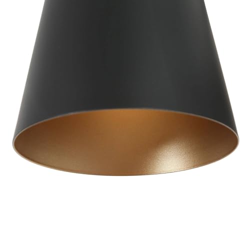 KSANA Modern Black Vanity Light, Farmhouse 3-Light Bathroom Lighting Fixture with Electroplated Brass Accents, 22”L x 7”W x 7.5”H