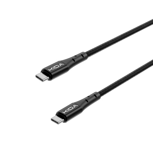 Image of KIDA 100W Type-C to C Fast Charging Braided Cable With 480Mbps Data Transfer Rate, Tested Durability With 10000+ Bends For MacBooks & Smartphone 2M, Red