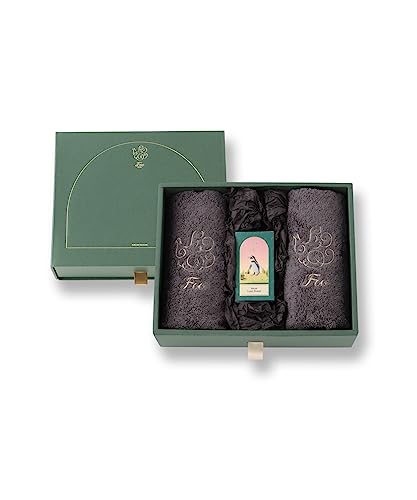 オーガニックコットン ハンドタオル2枚&バスオイル LUXE FLOWER ギフトセット