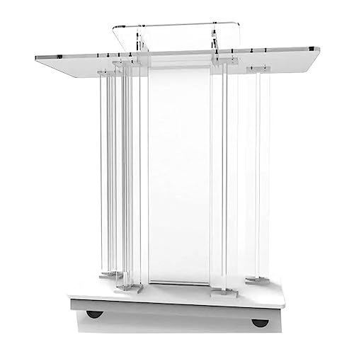 Podium Podio acrílico con amplia superficie de lectura elevada Púlpito rodante de discurso grande Podio de canto Soporte de podio de iglesia transparente para actividades de conferencias Lectern