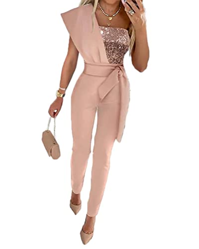 shownicer Tuta con Pantaloni Lungo Vestito Abito Cerimonia da Donna