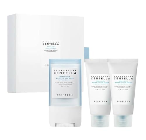 SKIN1004 - Hyalu-Cica Sunsational Kit Madagascar Centella Hyalu-Cica Silky-Fit Sun Stick X1 y Water-Fit Sun Serum Mini X2 Set de regalo coreano