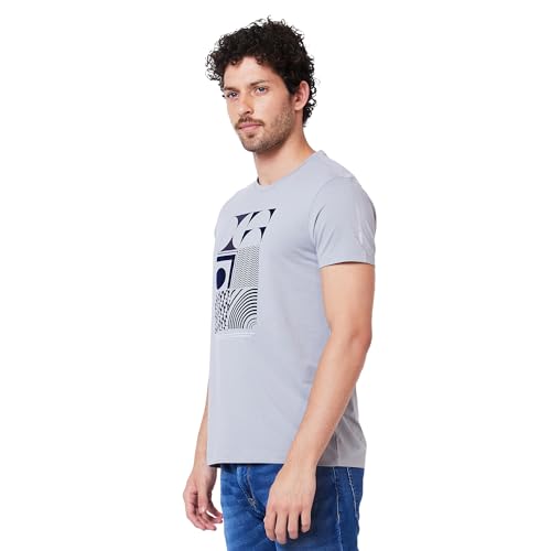 Image of Spykar Men's Slim Fit Round Neck Half Sleeve Solid Casual T-Shirt