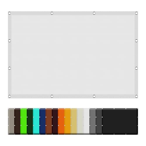 Toile ombrage auvent 95x450 cm imperméable blanc avec kit - 2