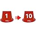 Magnetic Roof Toppers, Magnetic Car Top Hats, Set of 10 with Numbering (Red 1-10)