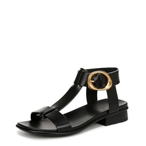 Naturalizer Brandy, Sandalia con talón Mujer, Piel Negra, 41 EU Ancho