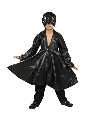 Image of BookMyCostume Krrish Indian Bollywood Movie Superhero Kids Fancy Dress Costume|Premium 7-8 Years,Black