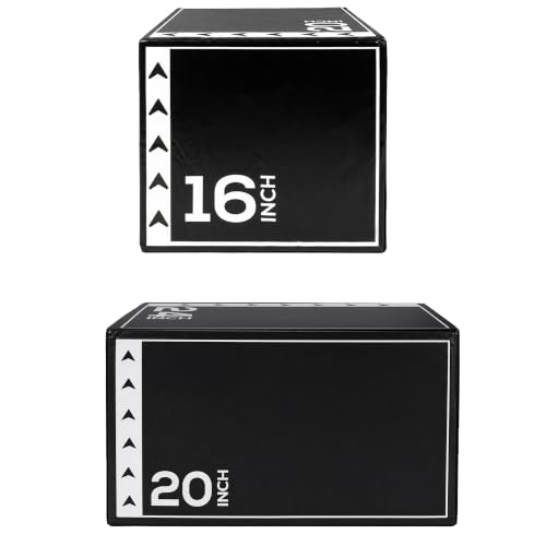 Image of BalanceFrom 3-in-1 Foam Plyometric Jump Box for Home Gym, Multiple Heights.