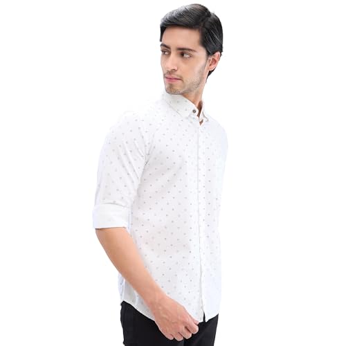 Image of Spykar Men's Slim Fit N /A Full Sleeve Printed Casual Shirts