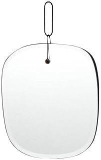 Dulton RN-0814 HANGING MIRROR FLOATING CLOUD ROUND Mirror Round Round Wall Hanging Mirror Hanging Glass Wire Hook Height 7.9 inches 20 cm Width 7.1 inches 18 cm Depth 0.4 inches 1 cm