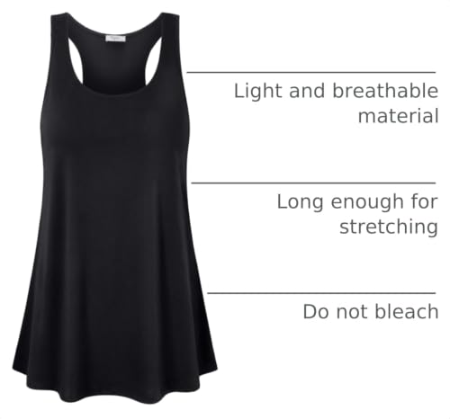 Image of Cestyle Womens Sleeveless Scoop Neck Flowy Loose Fit Workout Shirts Racerback Long Tank Tops