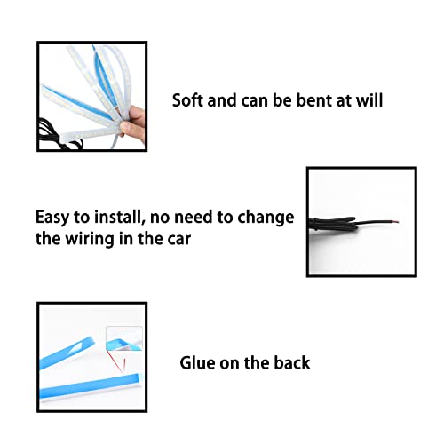 Nitiaukely Exterior Car Led Strip Light, White Light Flexible Led Strip Lights For Car Hood, 59 Inches Daytime Running Light For Cars Trucks #TOP3