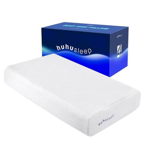 Image of Cube Pillow for Side Sleeper with Firm Layer, Cooling Memory Foam Pillows with Two Side Four Types of Softness for Neck and Shoulder Pain, 24 inchx12 inchx4 inch