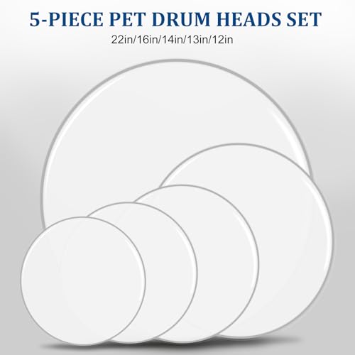 image for Ktaxon 5 Pieces Drum Heads, 12