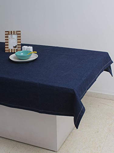 HC Covers Tablecloth Denim Blue for Spring & Summer Used for Family Meals or Gatherings, Weddings, Brunch, Catering Events, or Parties (60X82 Inch)