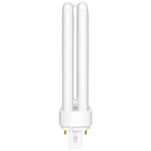 18W Compact Fluorescent Lamp 2-Pin, G24d-2 Warm White 2700K, 1200LM, 2U Double Turn Tube Energy Saving Lamp, 240V PLC 840 CFL Lamp, Non-Dimmable, Suitable for Corridor, Bathroom, Bedroom, 1 Pack