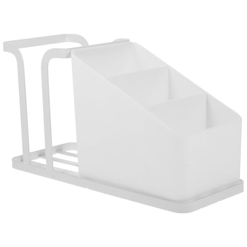 FELTECHELECTR Soporte Multifuncional para Bolsitas de Té y Vasos de Papel Blanco Organizador Compacto para Estación de Café Caja para Bolsitas de Azúcar y Condimentos Adecuado para Mostrador