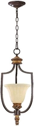 Quorum Capella 1 Light Up Pendant in Toasted Sienna With Golden Fawn