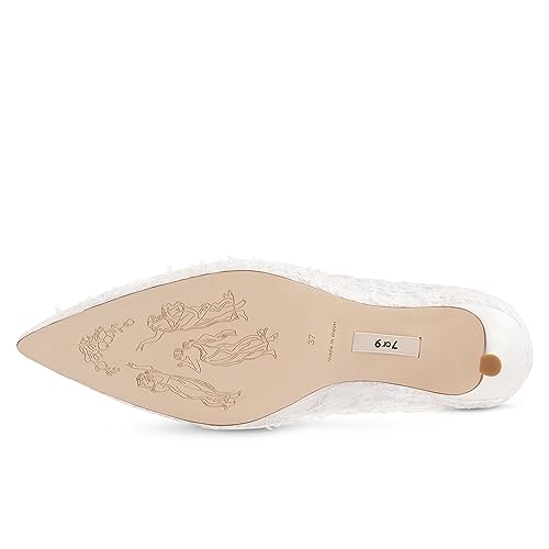 7or9 Women's Pumps Kitten Heels for Women Classic Pointed Toe Stiletto Heel Dressy Air-Touch Foam Shoes 2.75" - Red, Nude & White4