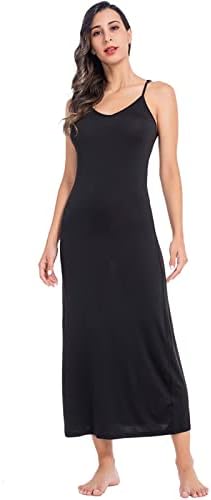 Subuteay Women’s Full Slip Camisole Dress Full Length Adjustable Spaghetti Strap V Neck Underdress
