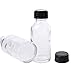 Bekith 30 Pack Boston Round Glass Bottle with Black Cap, 1 oz (30ml) Clear Glass Bottles Small Travel Bottle
