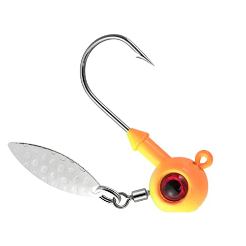 Dr.Fish 10 Pack Crappie Fishing Jigs Stand Up Round Jig Heads Painted Fishing Lure Spinner Blade Walleye Bass Trout Bluegill Freshwater Saltwater 1/8oz