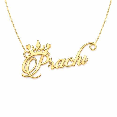 Image of Prachi Cursive Gold & Silver Name Pendant Necklace, Best Jewelry Gift for Girls.