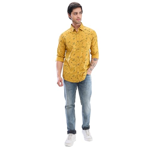 Image of Spykar Men's Slim Fit N /A Full Sleeve Printed Casual Shirts