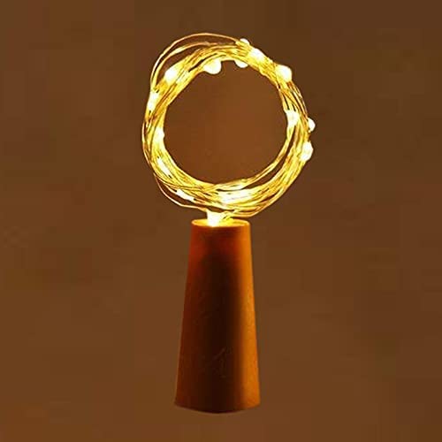 Image of Zilloquil 20 LED Wine Bottle Cork Copper Wire String Lights, 2M Battery Operated Perfect for Home Decoration, Party, Living Room, Bedroom, Dining Room, Decor Light (Warm White, Pack of 5)