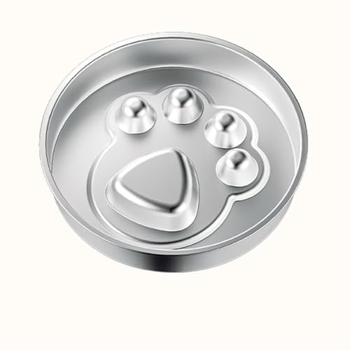 Stainless Steel Slow-Feed Dog Bowl Designed specifically for Keeshond, This Double-Sided Anti-swallowing pet Food Bowl Features Raised barriers and is Easy to Clean C